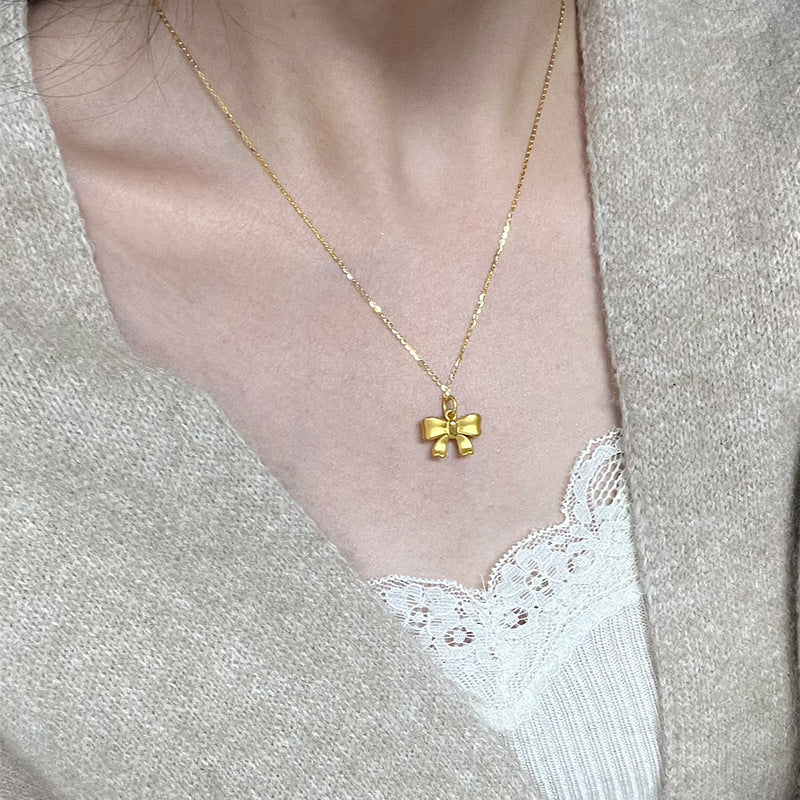 Bow Design Stainless Steel Necklace