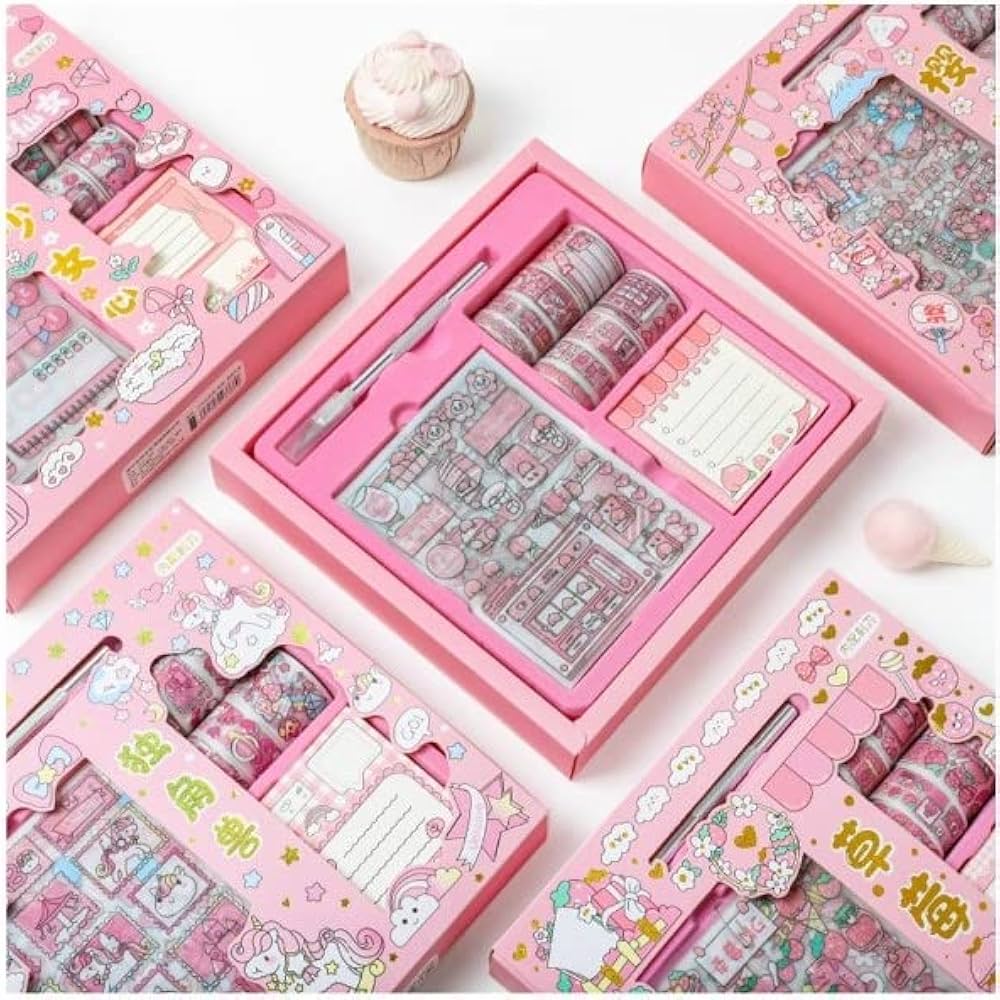 Unicorn Theme Sticker Box With Pen Knife