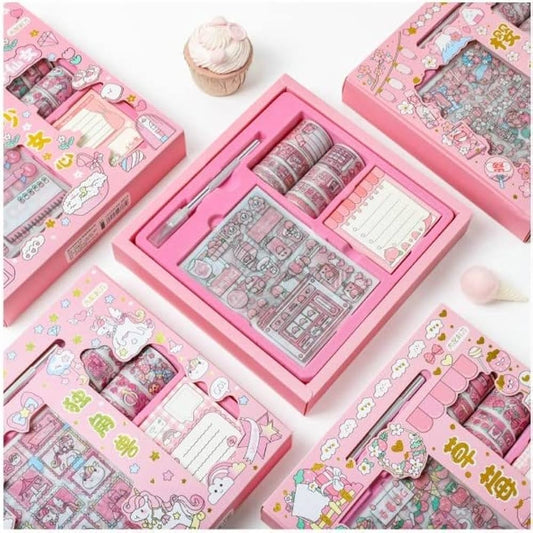 Unicorn Theme Sticker Box With Pen Knife