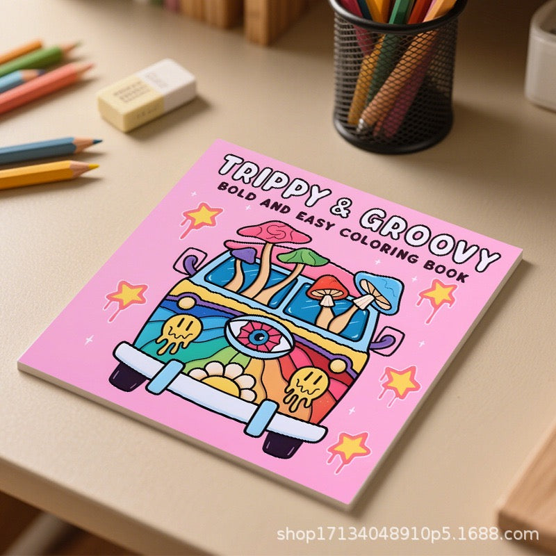 Trippy & Groovy Coloring Book