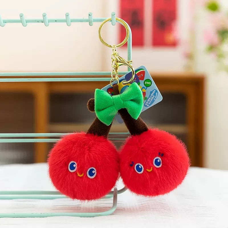 Cherry Plush Bag Keychain