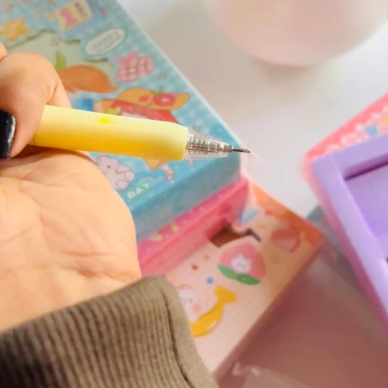 Kawai sticker book with pen cutter