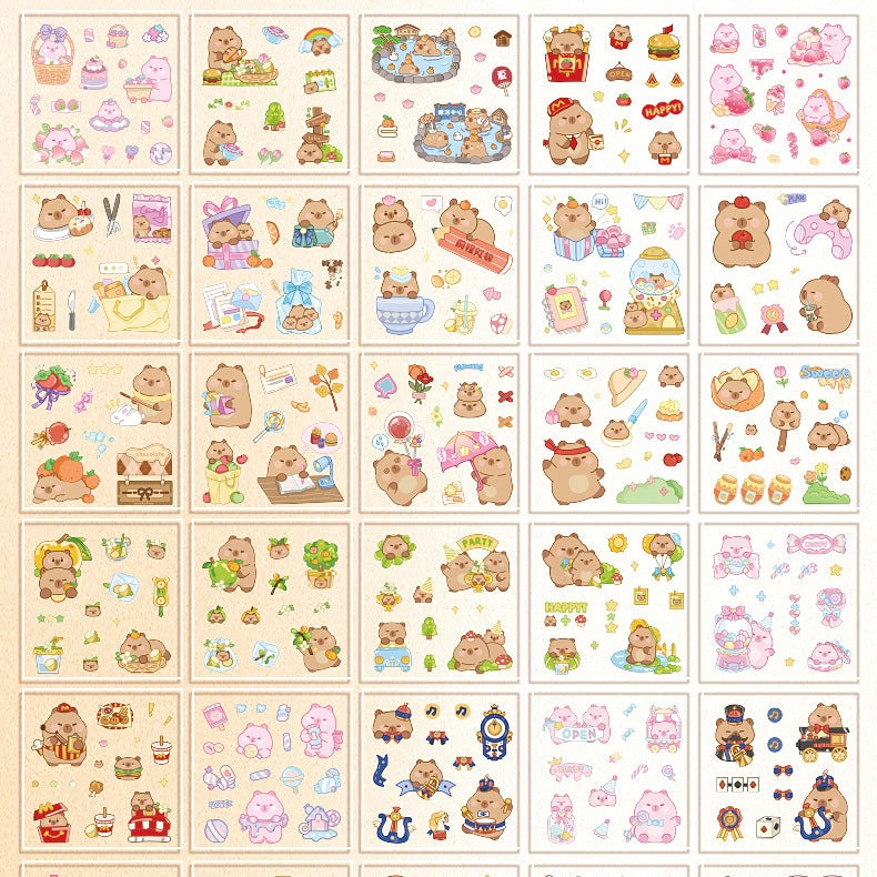 Capybara Daily Life Sticker Box (100pcs)