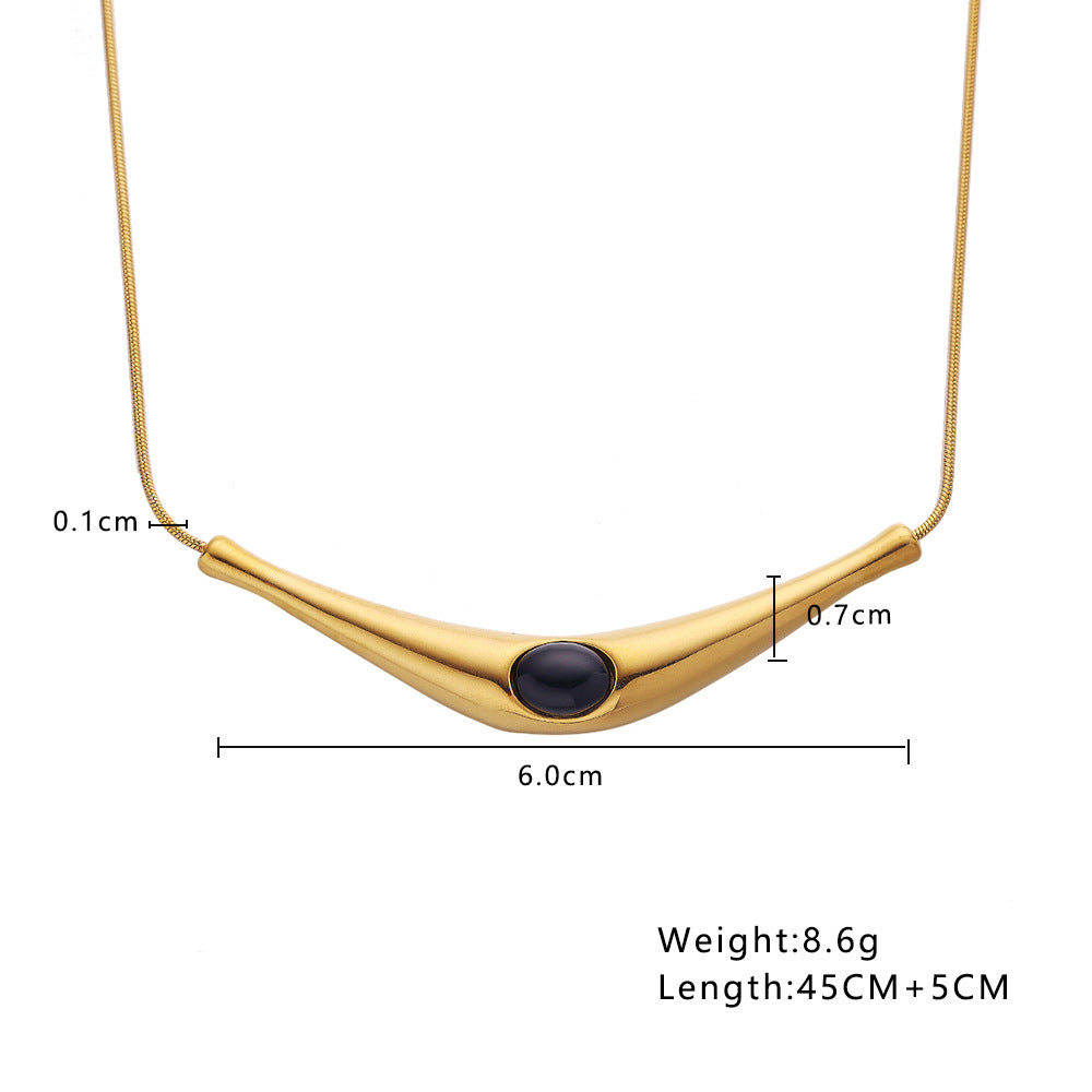 Retro Enamel Stone Anti Tarnish Necklace