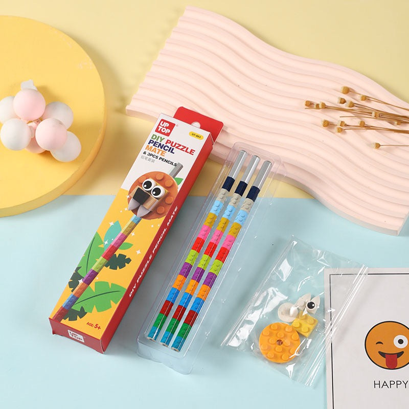 DIY Animal Puzzle Pencil Set