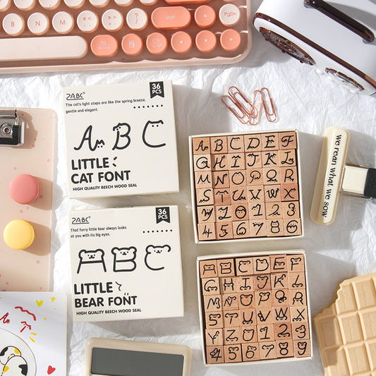 Kawaii Wooden Alphabet Stamp