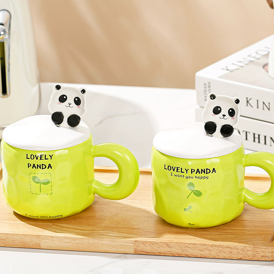 Panda Ceramic Mug With Spoon