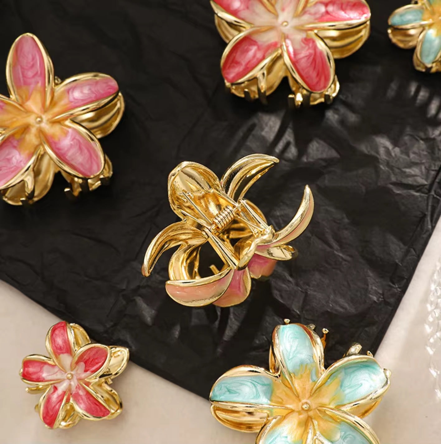 Metal Floral Claw Clip