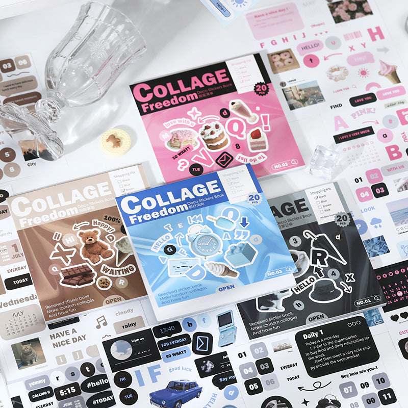 Journaling Collage Sticker Book 12 Sheets