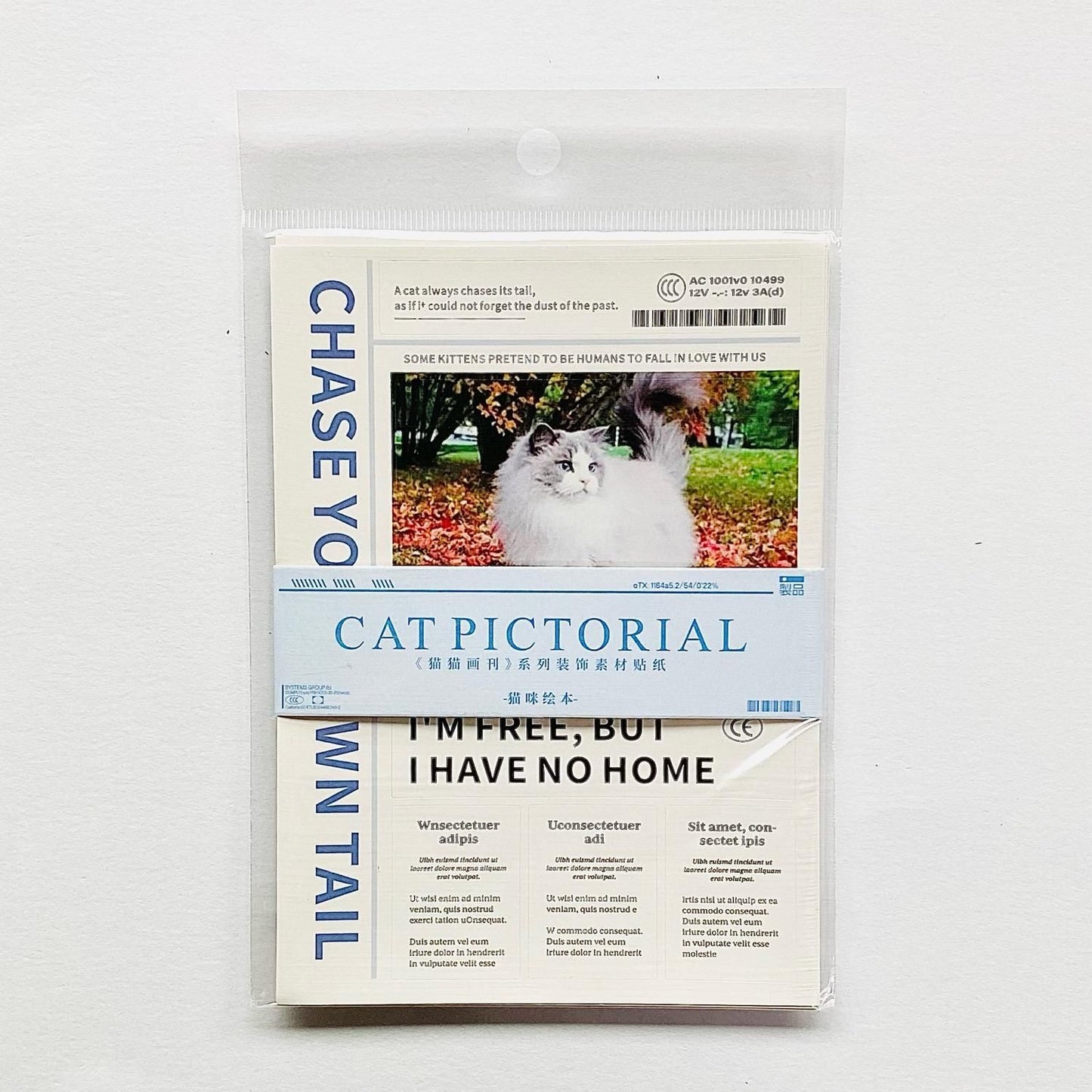 Cat Newspaper Deco Sticker