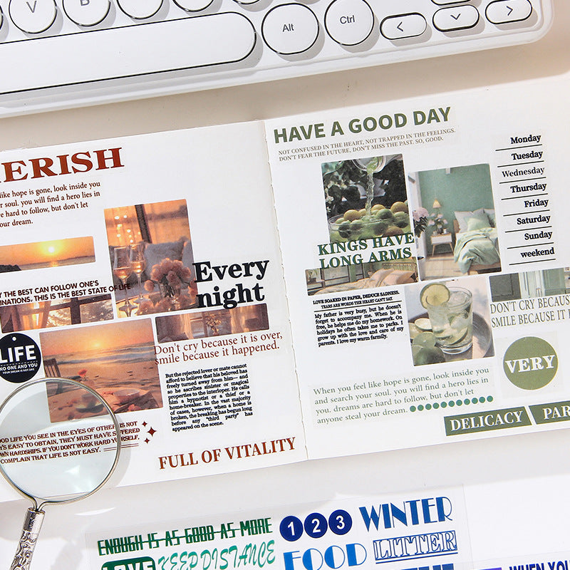English Journaling Quotes 6 Sheet Sticker Set