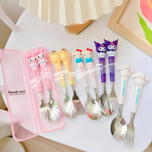 Sanrio Spoon With Fork Set