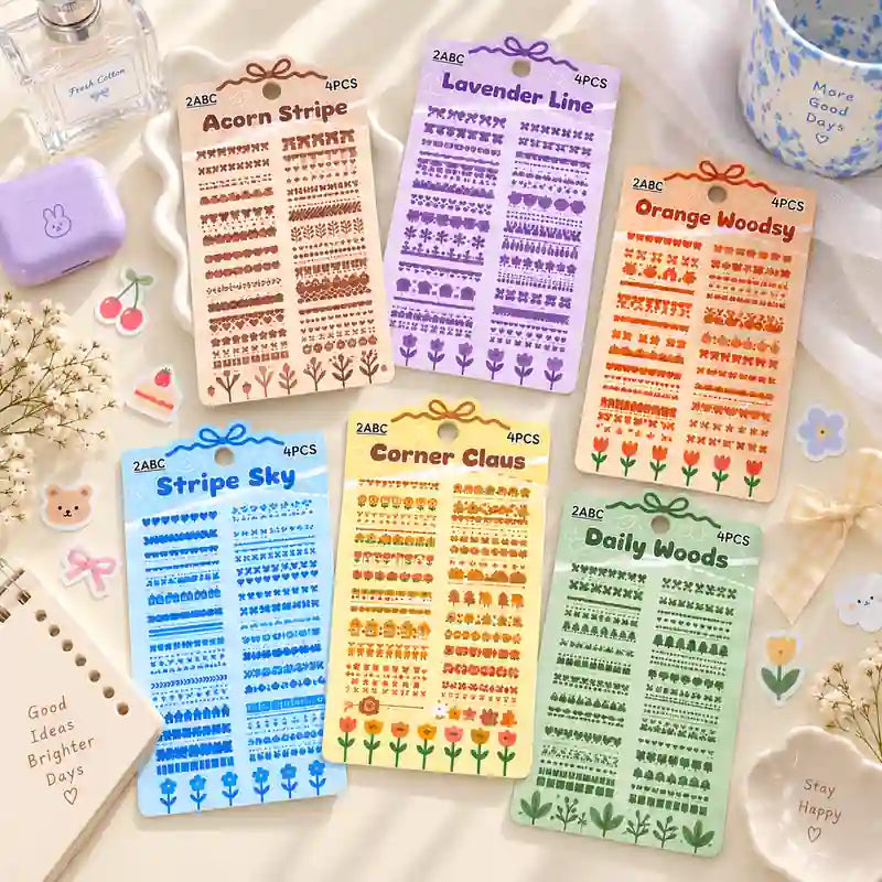 Kawaii Border Sticker Sheets