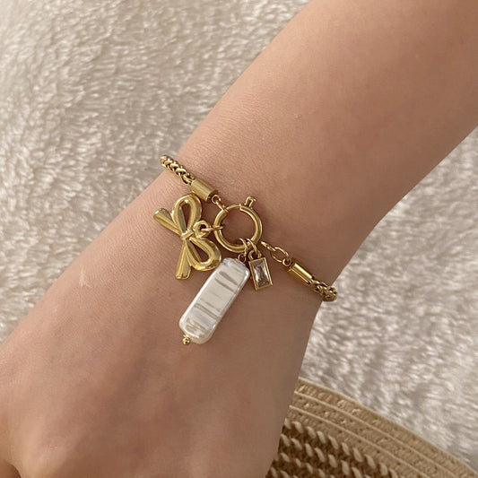 Coquette Bracelet With Imitation Pearl