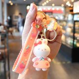 Peach Rabbit Keychain