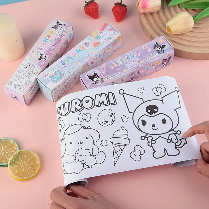 Sanrio Kids Colouring Paper Roll