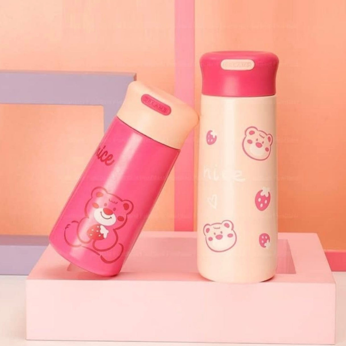 Pink Bear Hot and Cold Bottle