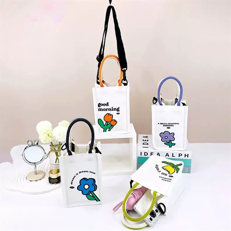 Flower Canvas Sling Bag