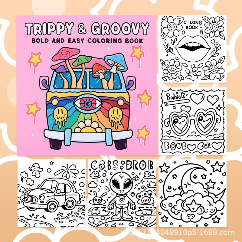 Trippy & Groovy Coloring Book