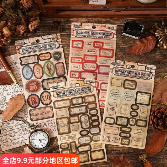 Vintage Old Ticket Journal Sticker