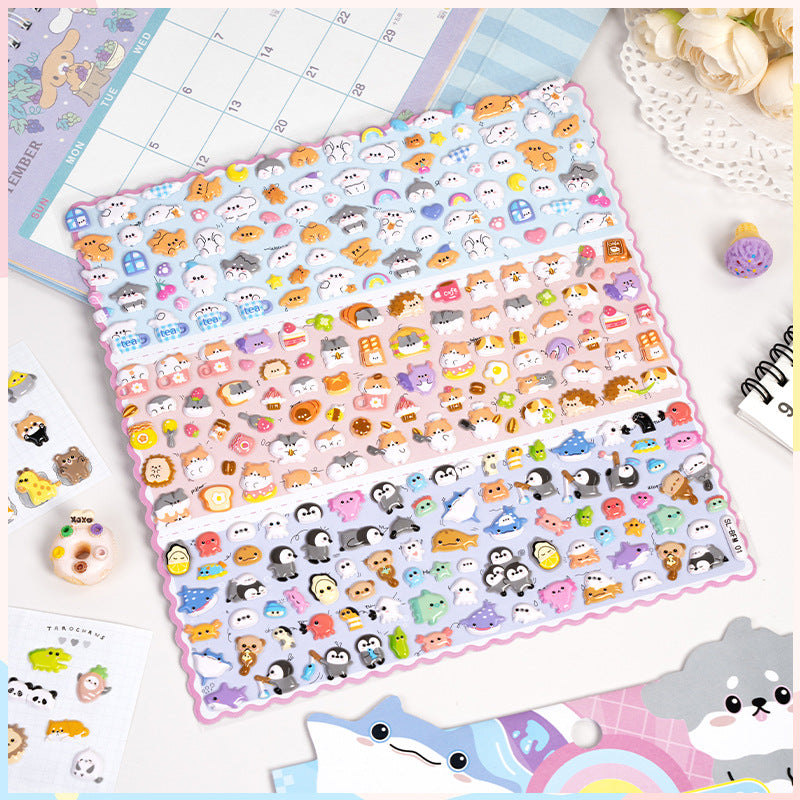 Kawaii Animal Puffy Sticker Set