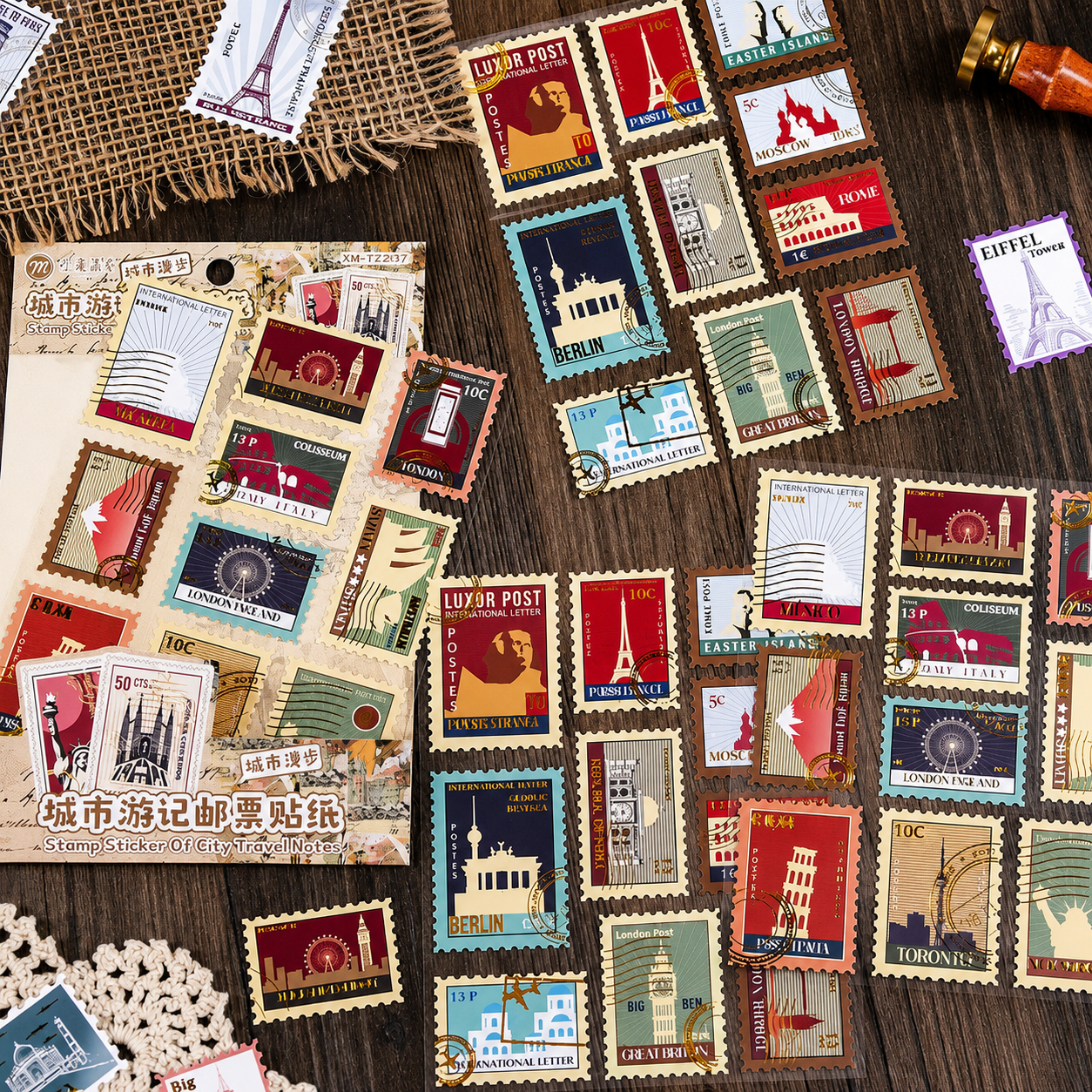 Postal Stamp Journal Sticker