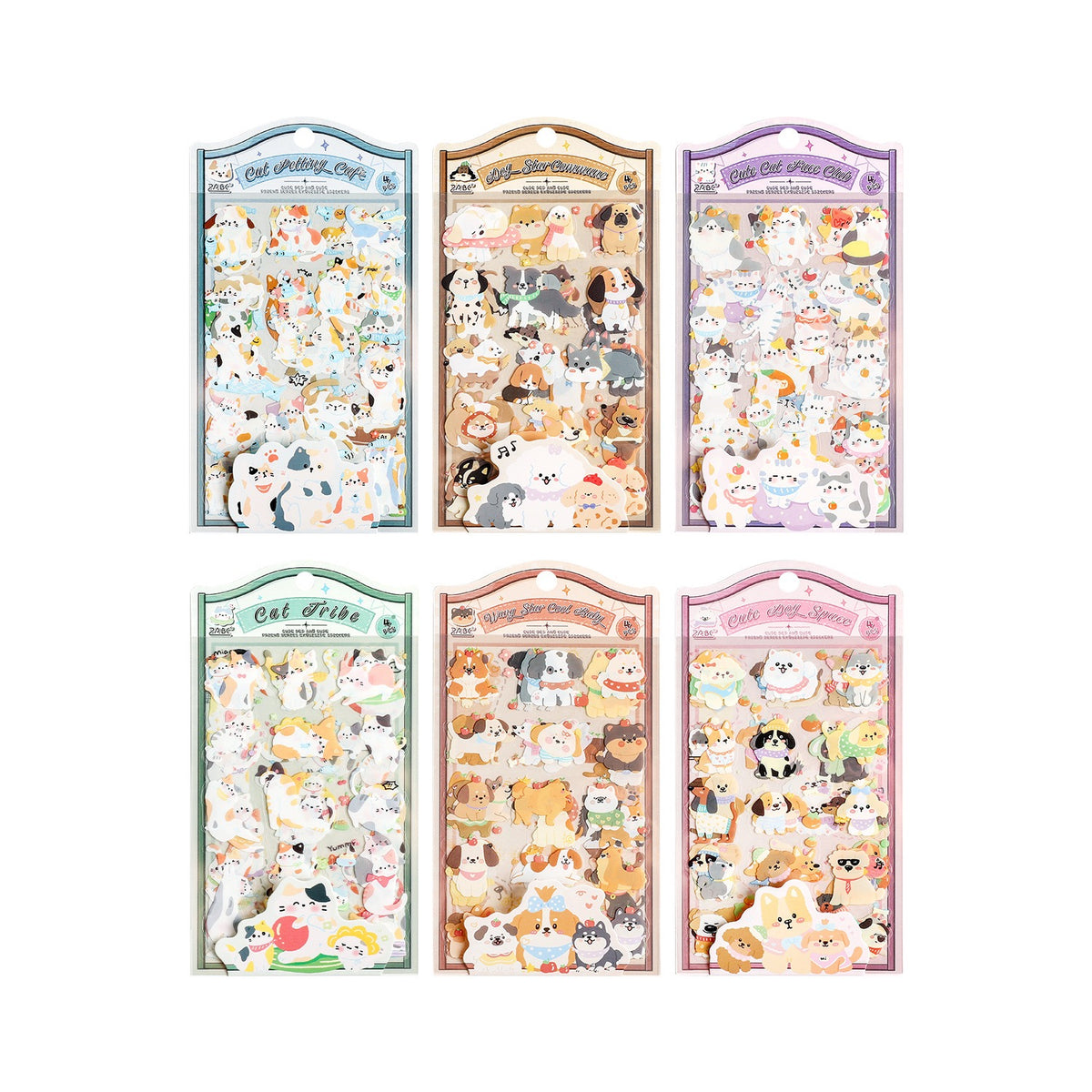 Kawaii Cats & Dogs PET Sticker Pack