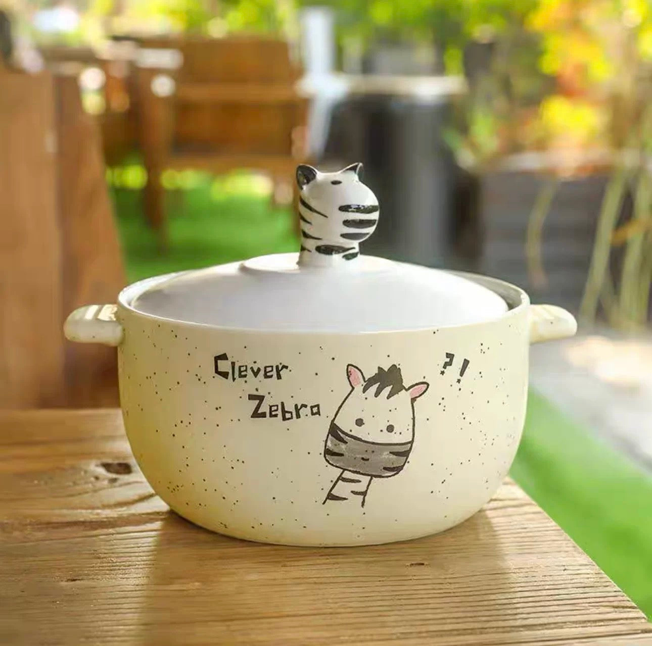 Zebra Ceramic Noodles Bowl