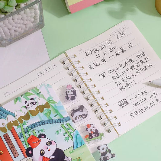 Kawaii Mini Panda Spiral Diary With Bookmark