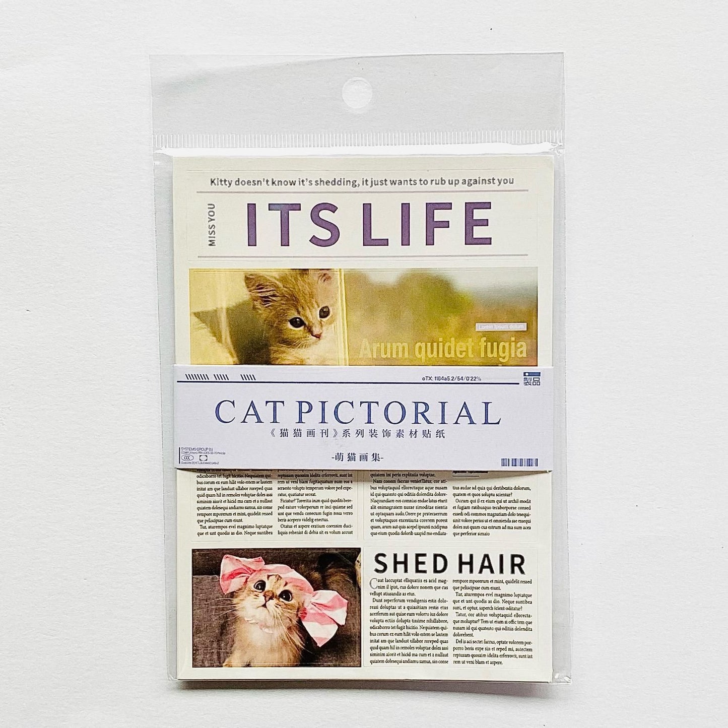 Cat Newspaper Deco Sticker