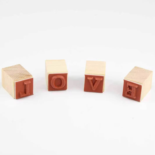 Wooden Alphabet Stamp with Inkpad