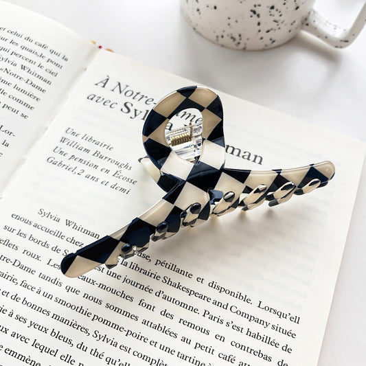 Black Check Claw Clips