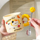 Cute Kitten Mug With Lid & Spoon