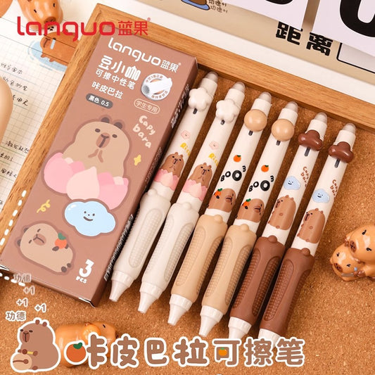 Capybara Erasable Pen Set 3 Pcs