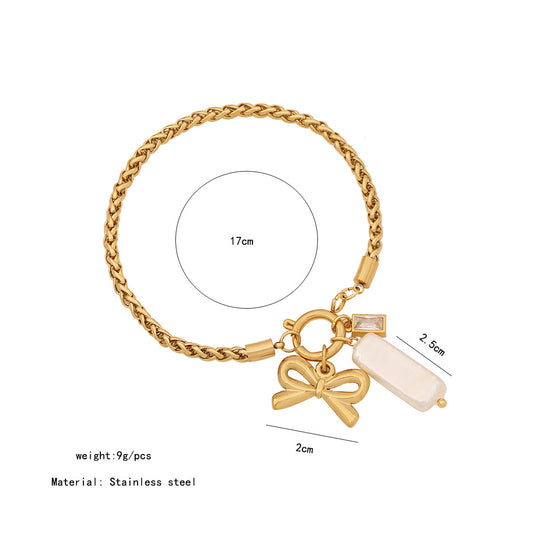 Coquette Bracelet With Imitation Pearl