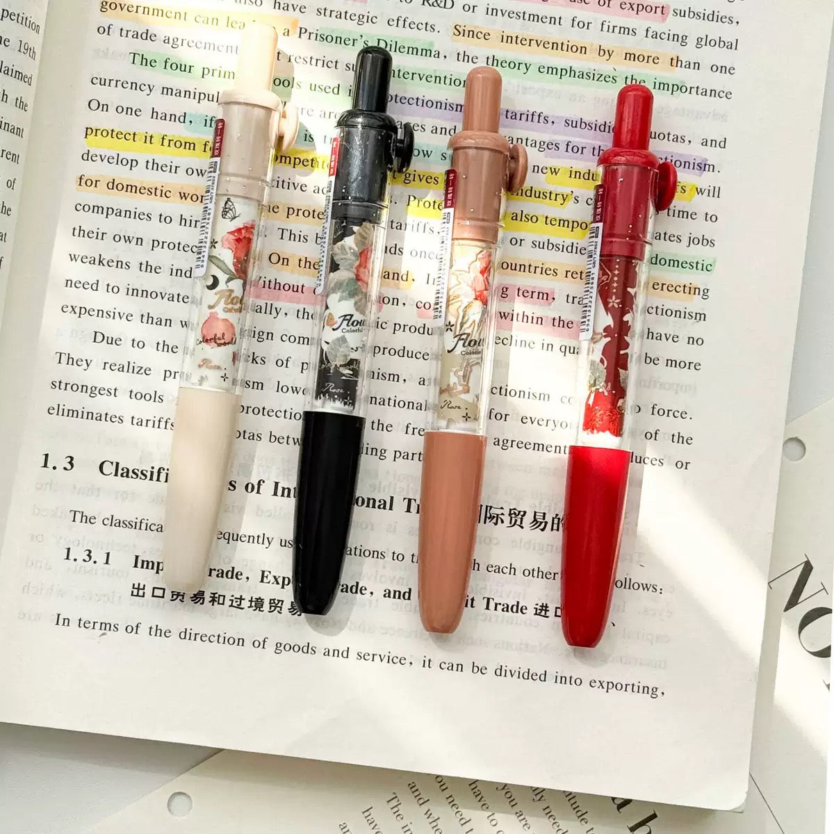 Premium Floral Black Ink Pen