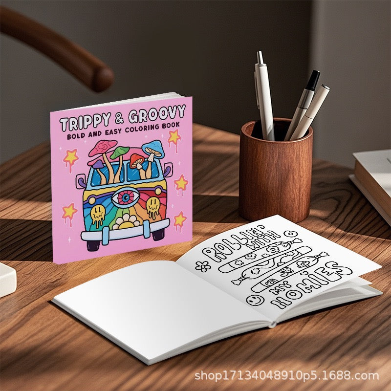 Trippy & Groovy Coloring Book