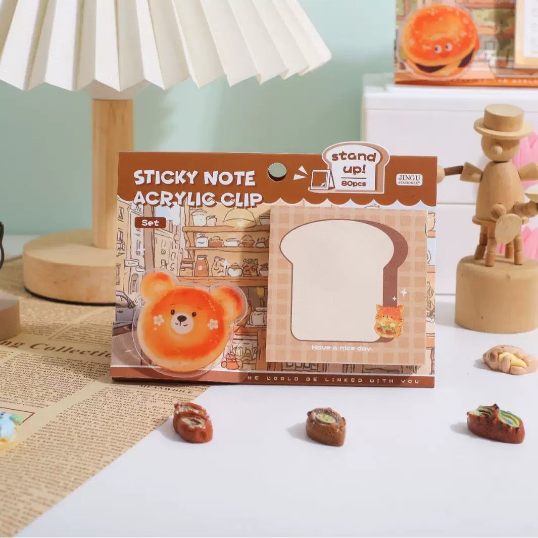 Kawaii Sticky Note With Acrylic Clip
