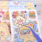 Cheesy Bear Pet Matte Sticker Set 4 PCs