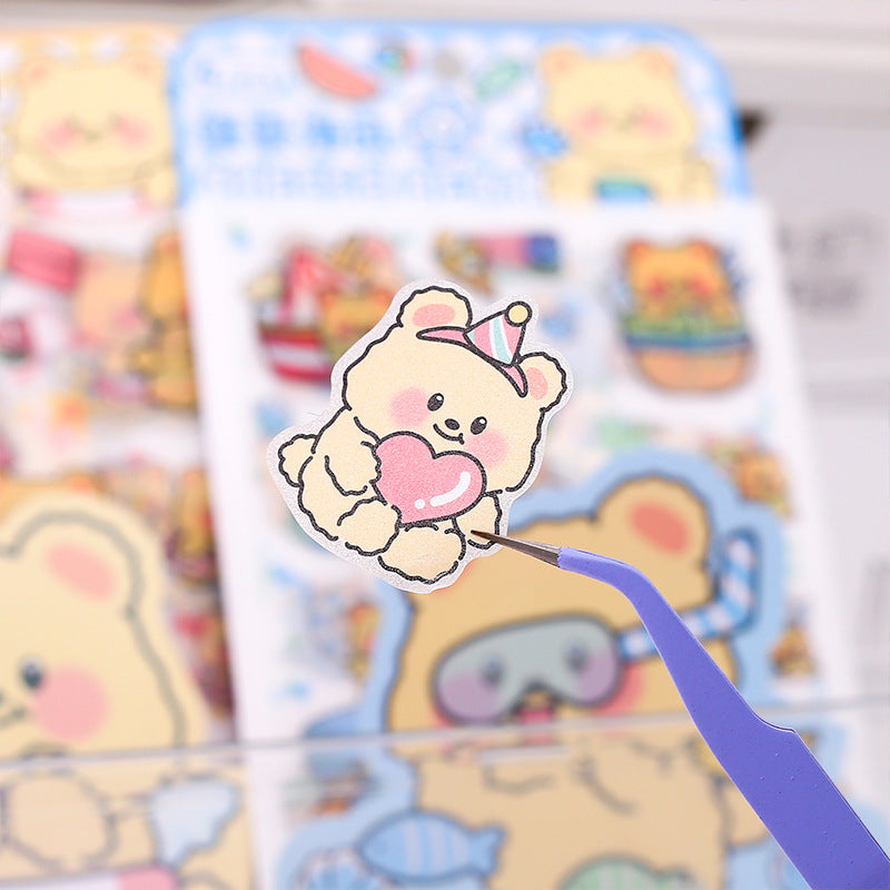Cheesy Bear Pet Matte Sticker Set 4 PCs