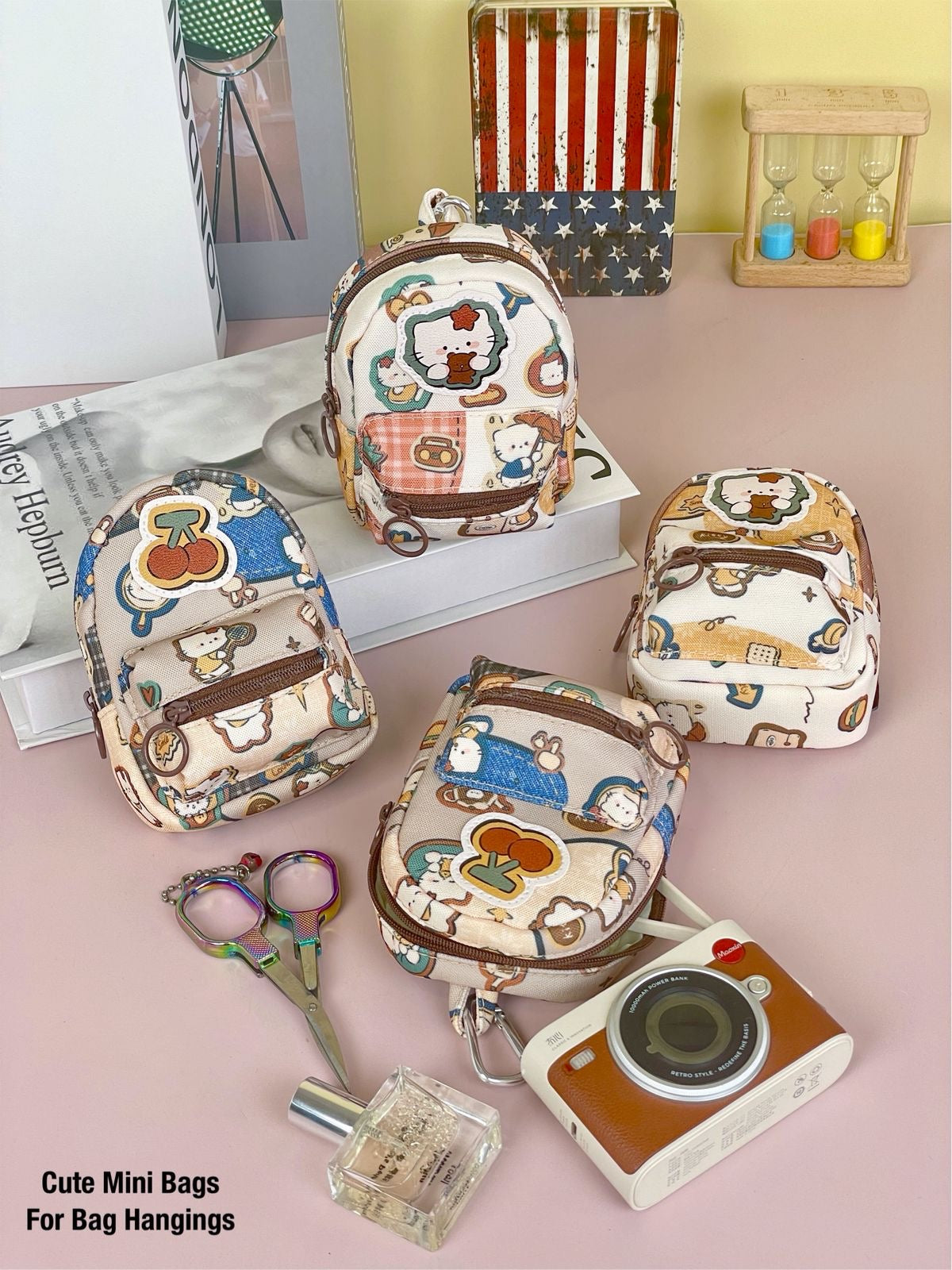 Mini Backpack Keychain Pouch