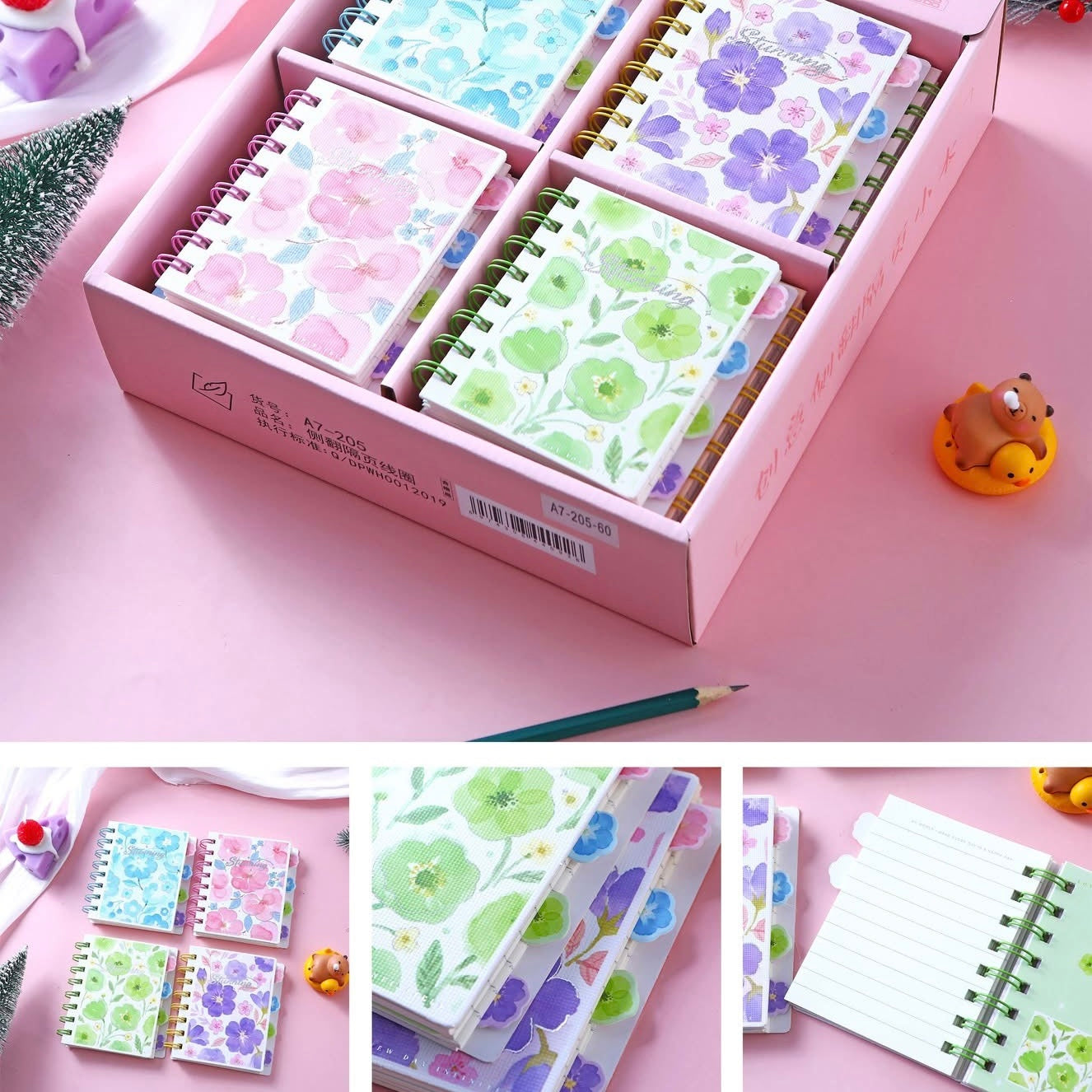 Floral Mini Spiral Diary