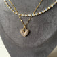 Double Layer Dual Side Heart Necklace Anti Tarnish