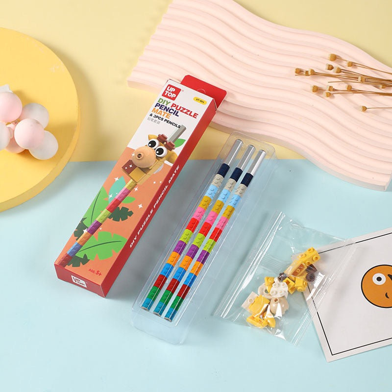 DIY Animal Puzzle Pencil Set