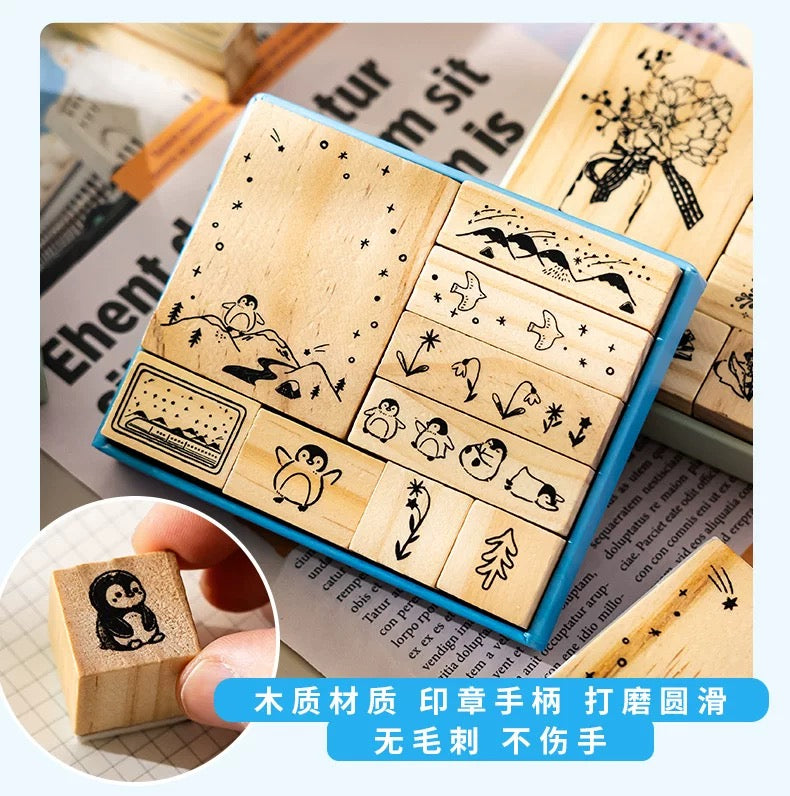 Wooden Stamp Floral Theme
