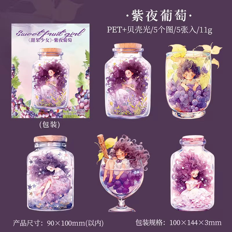 Sweet Girl Fruit Stickers