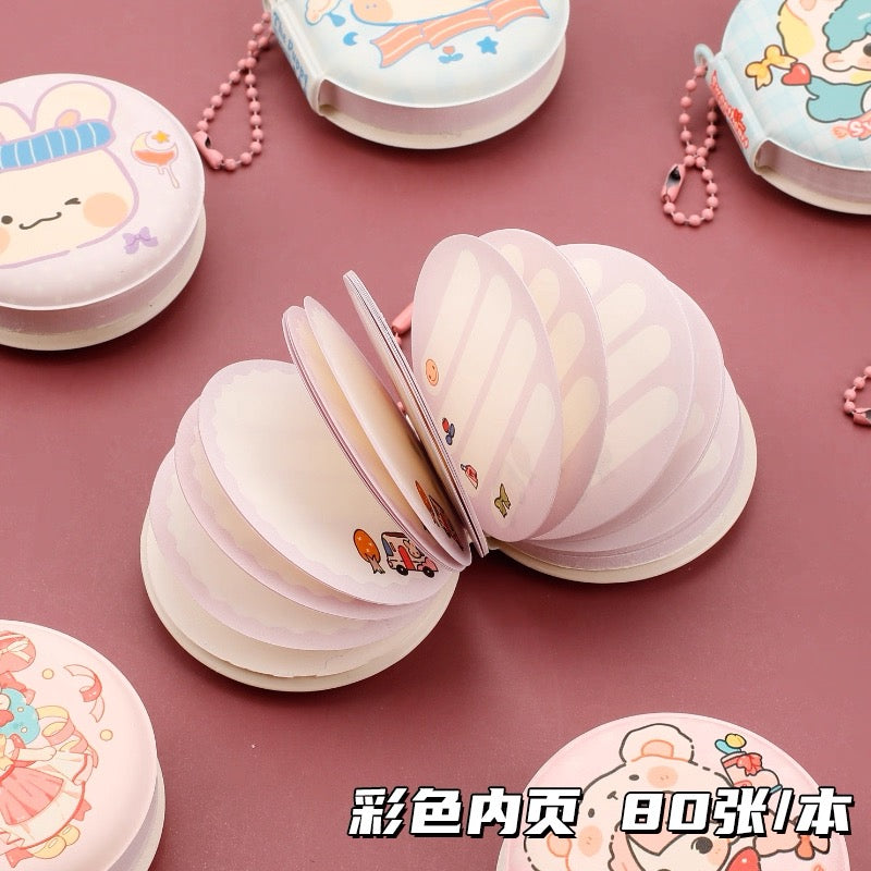 Mini 2pcs Set Keychain Puffy Diary