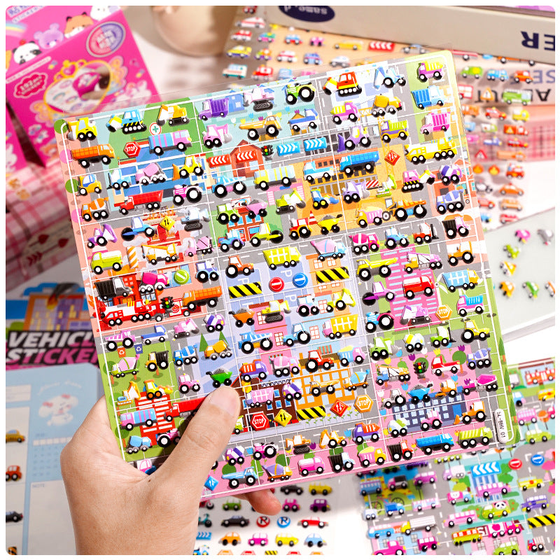 Kawaii Vehicle Puffy Sticker Set