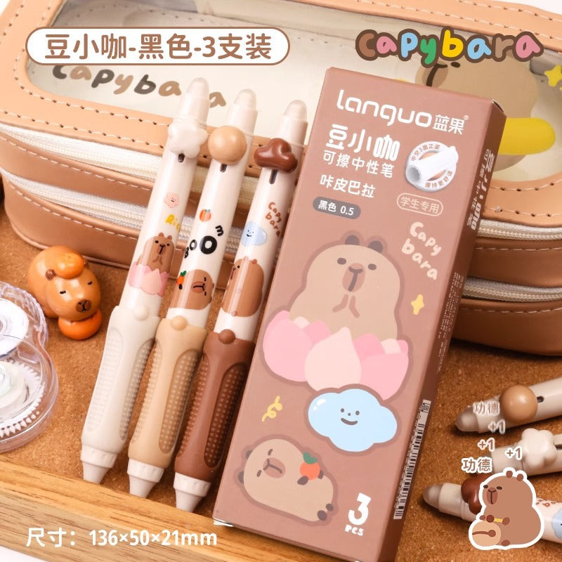 Capybara Erasable Pen Set 3 Pcs