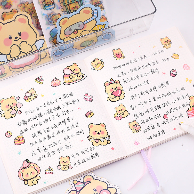 Cheesy Bear Pet Matte Sticker Set 4 PCs